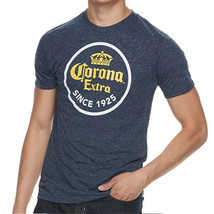 Men&#39;s Corona Extra Logo Beer Short Sleeve Blue T-Shirt by Bioworld - £15.13 GBP