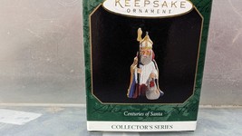 1997 Hallmark Centuries of Santa St. Nicholas Holding Staff Miniature Ornament - £4.42 GBP