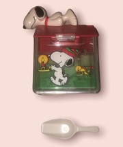 Peanuts Snoopy on Doghouse Candy Container with Scoop Christmas Theme - £8.19 GBP
