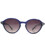 Morgenthal Frederics Sunglasses 845 TRACY Blue Round Frames w/ Purple Le... - £73.38 GBP
