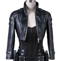 Veste boléro en cuir noir pour femme taille XS SML XL XXL sur mesure - £120.48 GBP