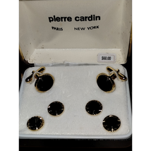 NIB Pierre Cardin men&#39;s Vtg. black onyx cufflinks/tie pin - £50.49 GBP