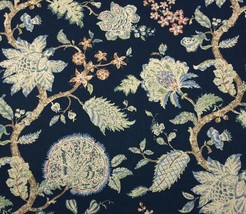Ballard Designs Vivian Navy Blue Jacob EAN Floral Designer Fabric 1.75 Yard 54&quot;W - £30.76 GBP