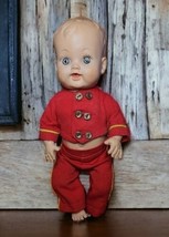 Vintage 1950s 10.5&quot; Soft Rubber Vinyl  Drink and Wet Squeaker Baby Doll So-wee - £38.94 GBP