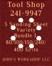 Tool Shop 2419947 - 80/100/150/240/400 Grits - 5 Sandpaper Variety Bundle I - $4.99