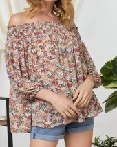 Davi &amp; Dani floral smocked off shoulder top size 2X - $44.55