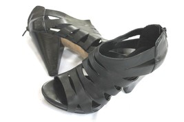 Franco Sarto Crest leather bootie black Gladiator Platform Shoes Sz 7 High Heel - £14.02 GBP