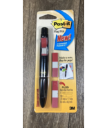 POST-IT FLAG PEN 3M Black Pen w Red Flags NOS Discontinued - £11.00 GBP