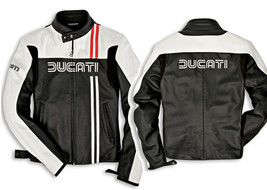    Ducati 80&#39;s 2010 Leather Jacket FOR MEN - £209.57 GBP