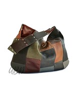 Handmade Hobo Bag Patchwork Leather: Soft Slouchy Shoulder Bag - $3,680.67 MXN