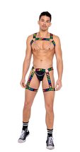 Roma Costume mens Roma&#39;s Pride Collection MenÂs Harness With Chain &amp; Ri... - £35.84 GBP