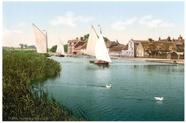 5281.Horning village.sail boat in river.dick.POSTER.Decoration.Graphic Art - $17.10+