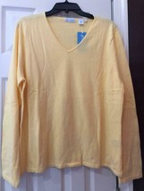 NWT Ladies OXFORD GOLF Yellow Long Sleeve V Neck Golf Sweater - size 1X - $29.99