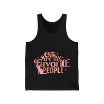 cats are my favorite people funny quote Unisex Jersey Tank - £18.67 GBP+