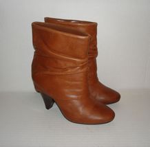 STEVE MADDEN Women&#39;s FOLD Camel Leather Heel Fashion Dress Pull-On Boots... - $19.99
