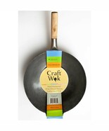 14 inch Carbon Steel Craft Wok with Wooden and Steel Helper Handle / 731W88 - $839.49 MXN