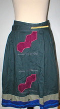 NWT Womens New Designer Isabela Capeto Handmade Skirt 31 X 24 Green Sequ... - $427.68