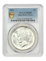 1921 $1 PCGS MS65 (High Relief) - $3,819.38