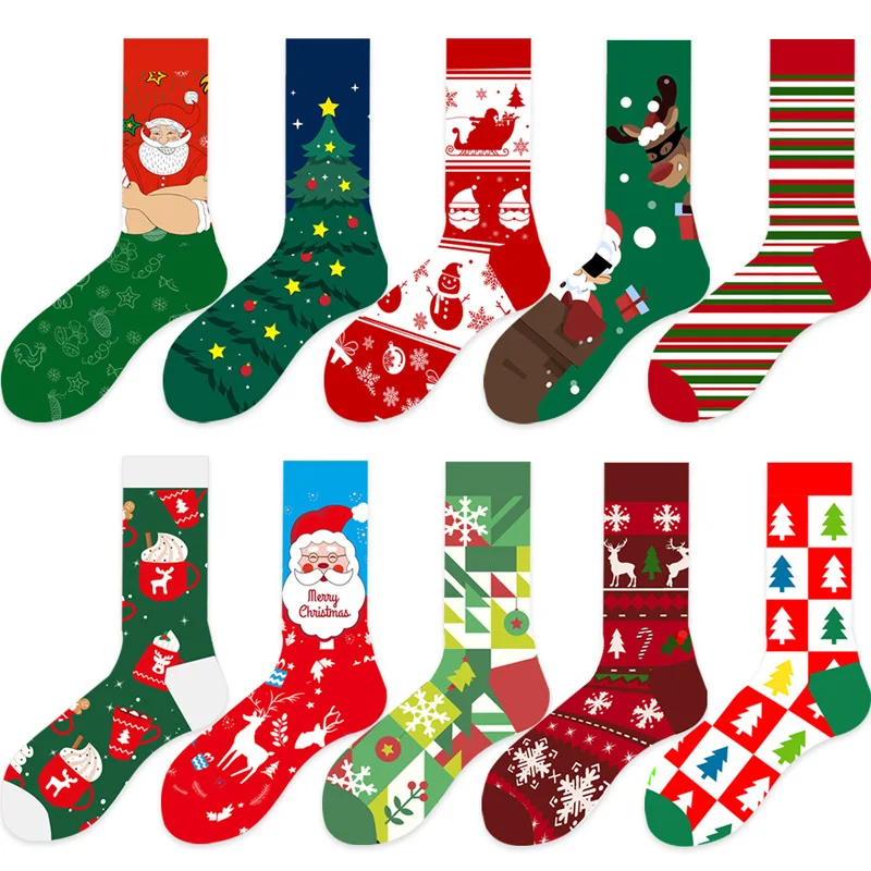 Sporting 2022 Christmas New Products Santa Claus Men&#39;s Socks In The Tube Socks E - £18.67 GBP