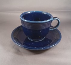 Fiesta Ware Cobalt Blue Tea Cup and Matching Saucer Set - £22.40 GBP