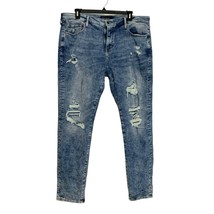Aeropostale Athletic Skinny Mens Size 38x34 Distressed Jeans Blue - £23.70 GBP