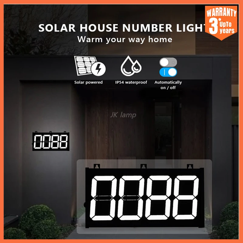  led solar powered house number light solar lamp digital sign motion pir for house wall thumb200
