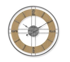 Cizitzen WOOD DIAL Wall Clock Artemis 27&quot; Wall Clock w/ Brushed Steel Case - £100.31 GBP