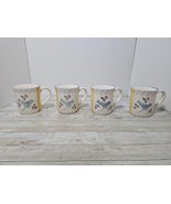 Lot of 4 Normandy MANN Mugs Birds Floral Stoneware Rose Buds New with box - $41.14 CAD