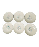 Vintage Lot of 6 Melody by Hanover Semi-Porcelain 8&quot; Salad Plates Blue F... - $24.74