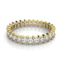 6.40ct Diamond Shared Prong Set Eternity Wedding Band Ring In 14k Yellow Gold - £4,398.30 GBP