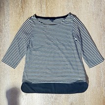 Tommy Hilfiger Black &amp; White Striped 3/4 Sleeve Top – Size L - $17.82