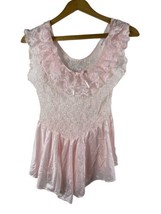 Vintage Cinema Etoile Lingerie Medium Babydoll Nightgown Short Mini Pink Lace - £74.32 GBP