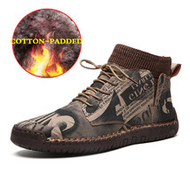 New Fashion Warm Winter Boots For Men Shoes Comfortable Print Snow Ankle Boots M - £45.65 GBP