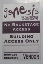 Genesis Original 1992 Bootleg Security PASS We Can&#39;t Dance Tour Tony Ban... - $12.77