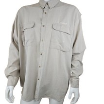 Sage Fly Fishing Guide Button Up Shirt Mens XL Beige Check Long Sleeve V... - $24.23