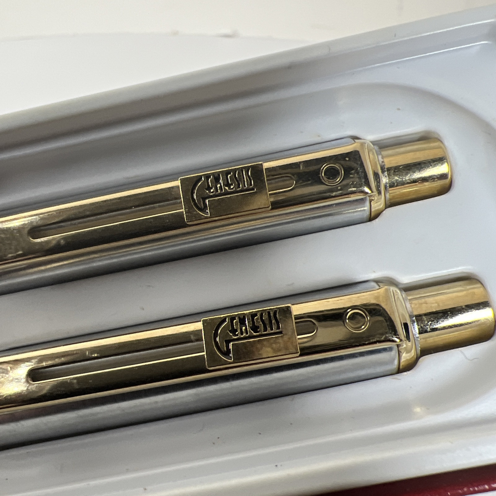 Sheaffer Sentinel Steel Ballpoint &amp; Pencil Set, Gold Trim  Genesis crude... - $23.76