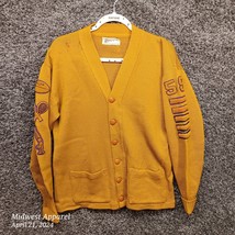 VINTAGE Revere Cardigan Varsity Sweater Adult Medium Brown 1959 50s Patc... - $93.12