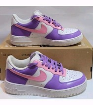 Nike Air Force 1 Low Custom Pink Purple Sneakers Mens Sz 8.5/Women&#39;s 10 - £27.49 GBP