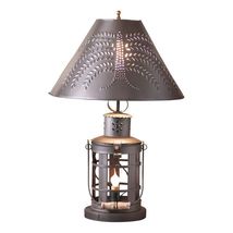 Innkeeper Lamp with Willow Shade in Smokey Black Tin image 2