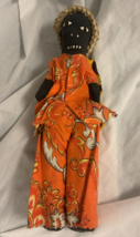 Vintage Jamaican Souvenir Cloth Rag Doll Handmade Folk Art Ethnic 9&quot; - £6.20 GBP
