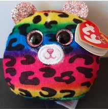 Ty Squish-a-Boos Dotty Leopard Mini Plush 3-in Rainbow Multicolor Stuffed Toy - £7.18 GBP
