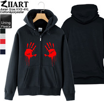 Dead zombie bloody hand man boy coat full zip hoodie fleece hooded jacket autumn winter thumb200