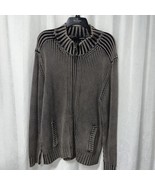 J. Peterman Men&#39;s Cardigan Sweater Black &amp; Brown Full Zip Size XL - £77.43 GBP