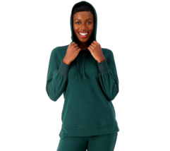 Belle by Kim Gravel Time to Shine Puff Sleeve Hooded Top- Winter Pine, MEDIUM - £23.52 GBP