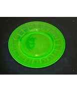 Green Uranium Vaseline Federal Colonial Fluted Rope 8 1/4&quot; Luncheon Plate - $20.20 CAD