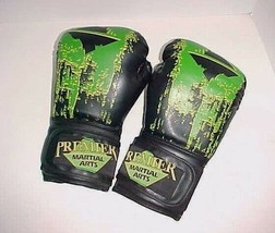 Premier Martial Arts 16 oz. Black Green Polyurethane Foam and Rubber Glo... - £8.52 GBP