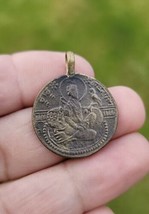 Sikh Guru Gobind Singh Antique Coin pendant Mool Mantar Locket black thread pp14 - £29.56 GBP