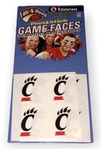 University Of Cincinnati Fan-A-Peel Game Faces Temporary Tattoos - $45.85 MXN