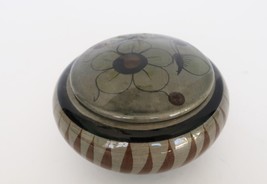 Vintage Mexico Pottery Floral Themed Lidded Trinket Box - $19.99