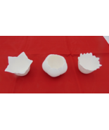 RED ENVELOPE 3 Bone China Handmade White Flower Tea Light Holders Candle... - $19.80